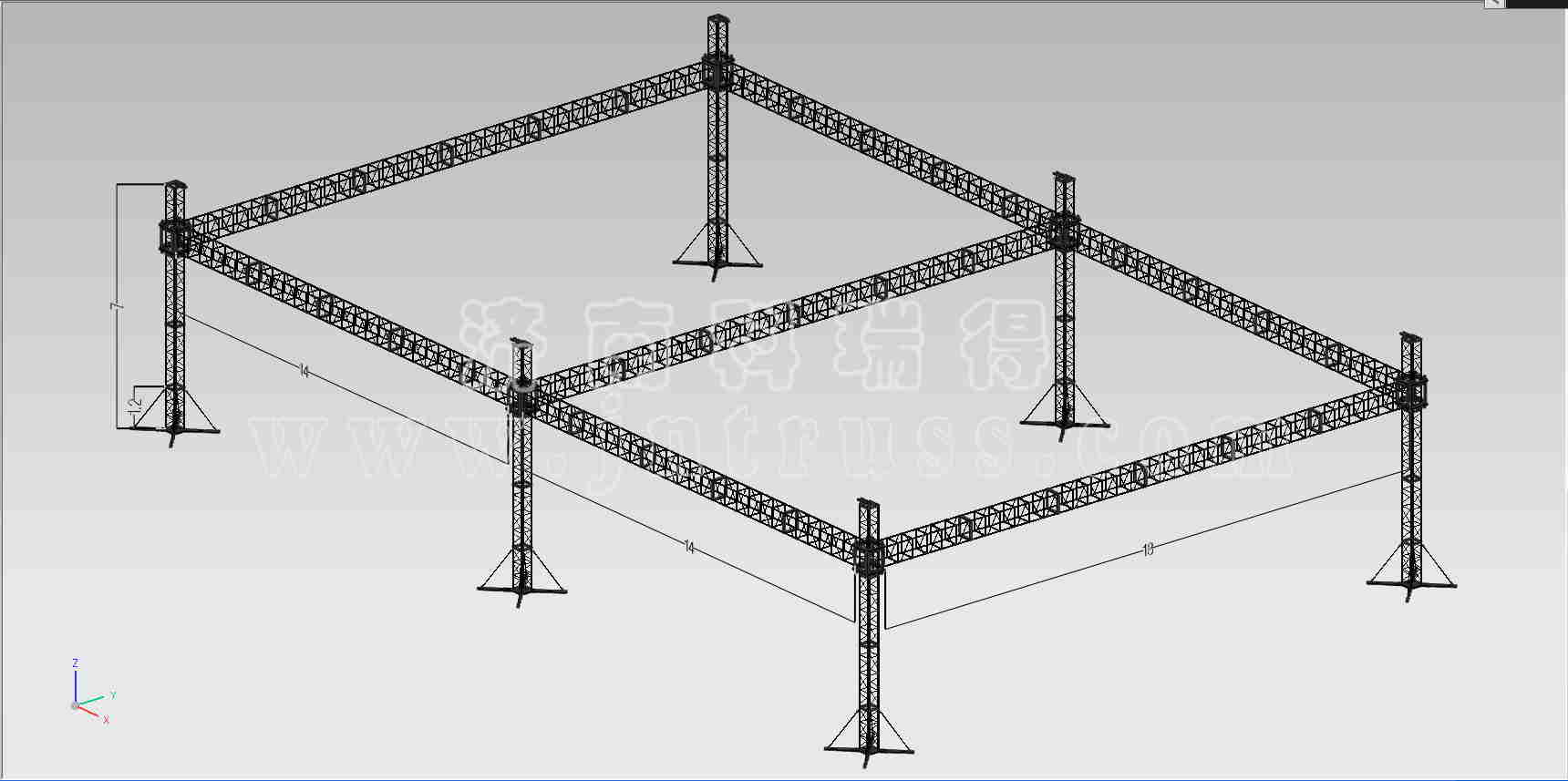 展会搭建项目一 桁架结构道具设计 - 海森玛九普（上海）展览展示工程有限公司